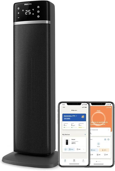 Philips Calefactor Serie 5000, Tecnología de cerámica, Incluye IA para ahorrar energía, Calienta en 2 segundos y tiene 5 funciones de seguridad integradas, Control por App, Gris (CX5120/11)